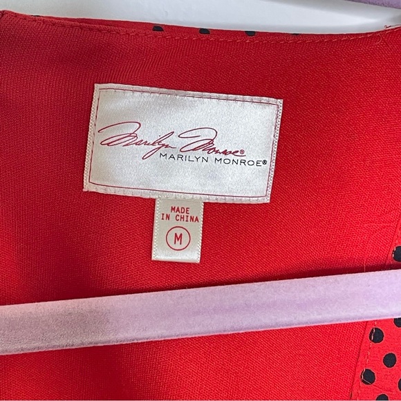 VINTAGE STYLE - Marilyn Monroe Label Red/Black Dot Dress Size Med - New no tags - Picture 9 of 9